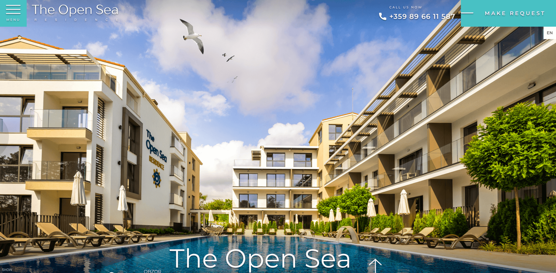 Website developed for Open Sea Residence - Web Factor